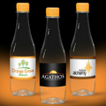 12 oz. Spring Water, Clear Glastic Bottle w/Tangerine Orange Cap